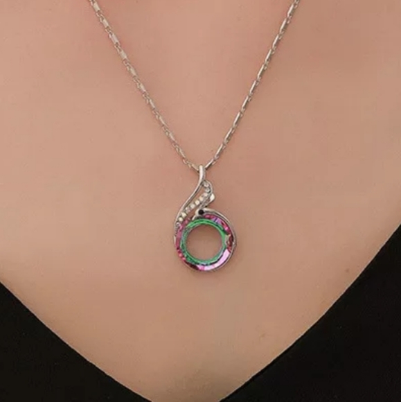 Australian Crystal Peacock Pendant Necklace - Picture 5 of 5